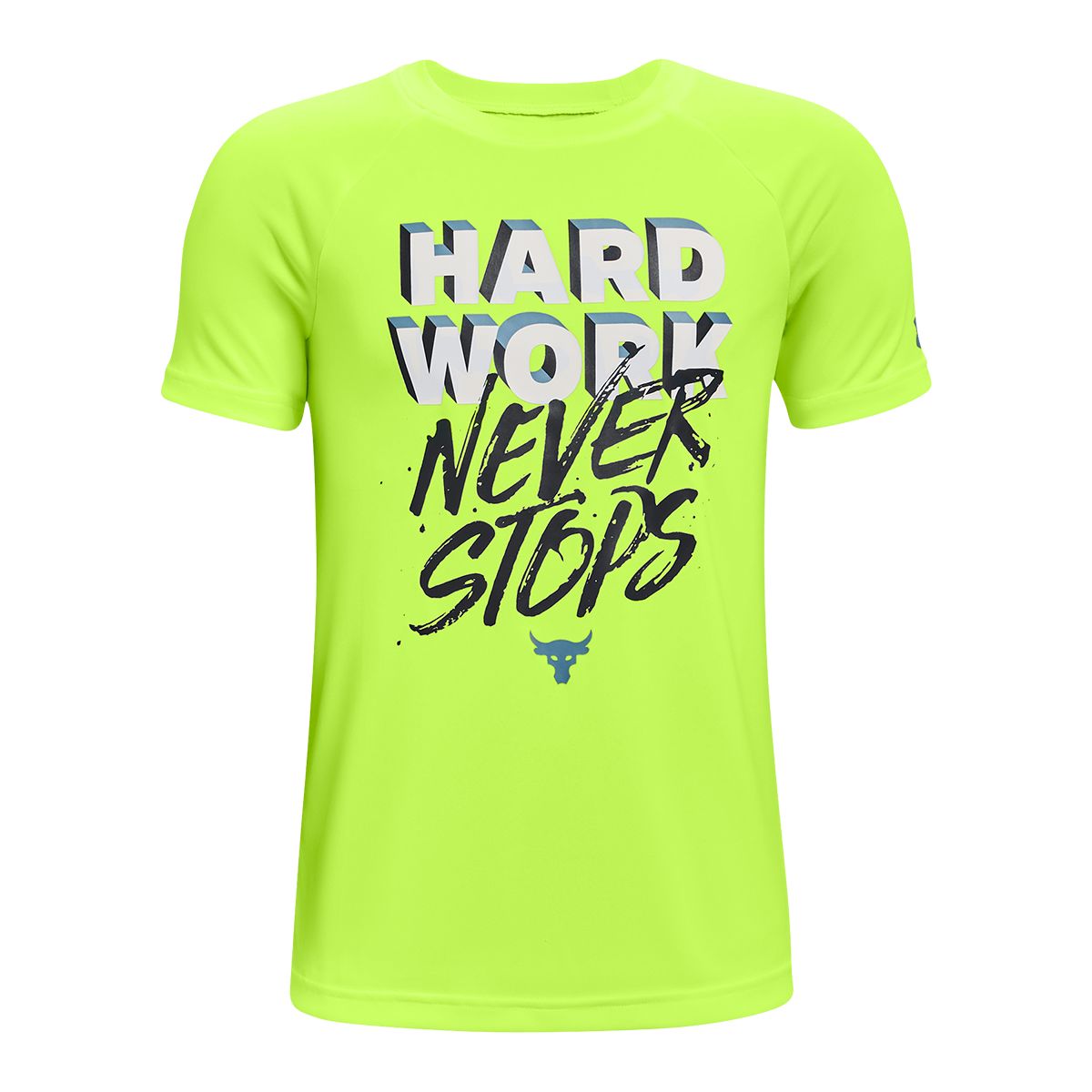 Under Armour Boys' Project Rock Tech Hardwork T Shirt, Kids, Crewneck, Quick Dry