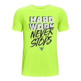 Under Armour Boys' Project Rock Tech Hardwork T Shirt, Kids, Crewneck, Quick Dry Front_Flat