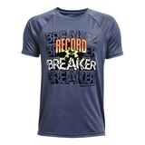 Under Armour Boys' Tech Record Breaker T Shirt, Kids, Crewneck, Quick Dry Front_Flat
