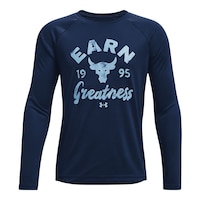 Under Armour Boys' Project Rock Earn Greatness Long Sleeve Shirt Front_Flat