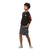 Vans Boys' Range Salt Wash Shorts, Kids', Elastic Waistband, Pockets Front_Angled_Left