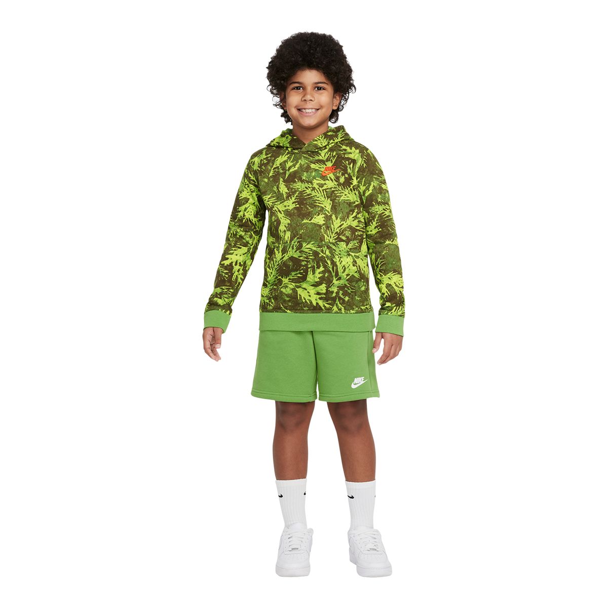 Nike Sportswear Boys' Camo Leaf French Terry Pullover Hoodie