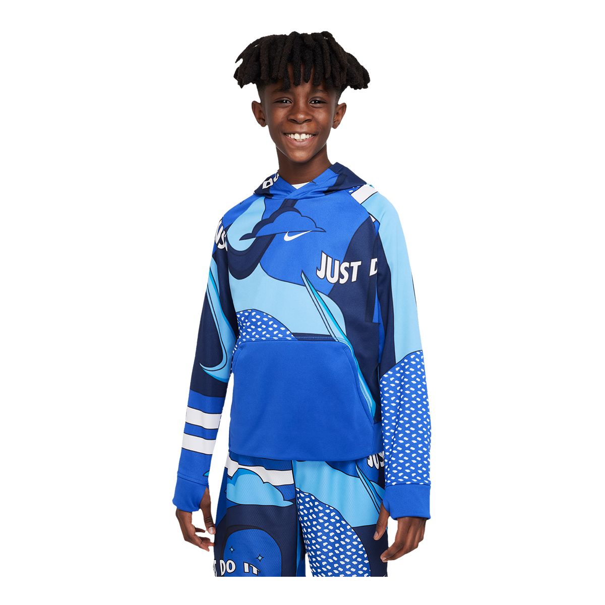 Nike Boys' Therma-FIT All Over Print Pullover Hoodie