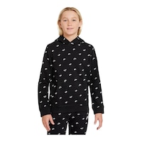 Nike Sportswear Boys' Club All Over Print Hoodie, Kids', Pullover, Fleece, Front Pocket Front_Flat