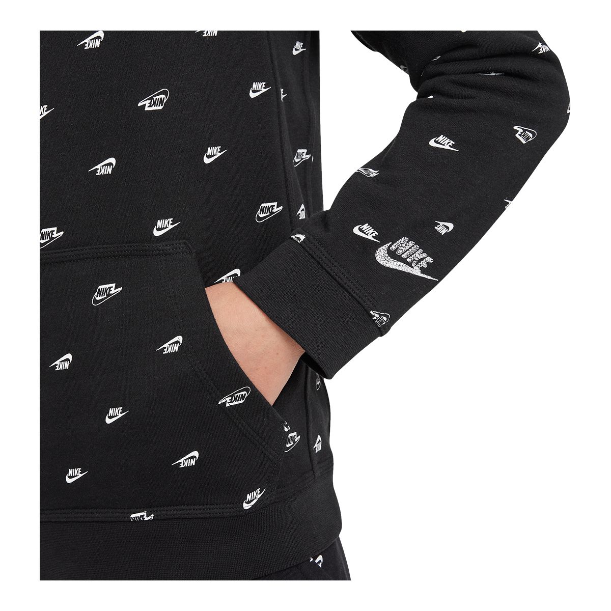 Nike Sportswear Boys' Club All Over Print Hoodie, Kids', Pullover, Fleece, Front Pocket