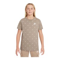 Nike Sportswear Boys' Swoosh All Over Print T Shirt, Kids', Crewneck, Cotton, Graphic Front_Flat