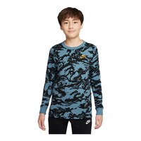 Nike Sportswear Boys' Camo Print Long Sleeve Shirt, Kids', Crewneck, Cotton, Graphic Front_Flat