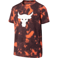 Under Armour Kids' Project Rock Logo All Over Print T Shirt Front_Angled_Left