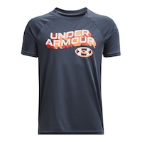 Under Armour Boys' Tech Wordmark T Shirt Front_Flat