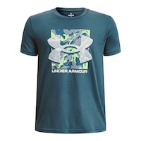 Under Armour Kids' Box Logo Camo T Shirt Front_Flat