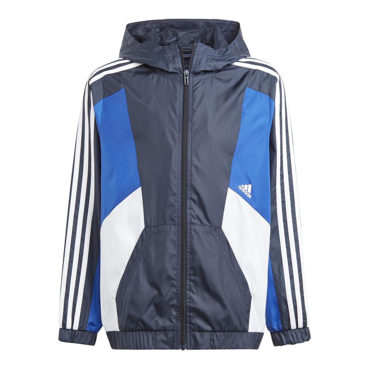 adidas Boys 3 Stripe Color Block Windbreaker Jacket SportChek