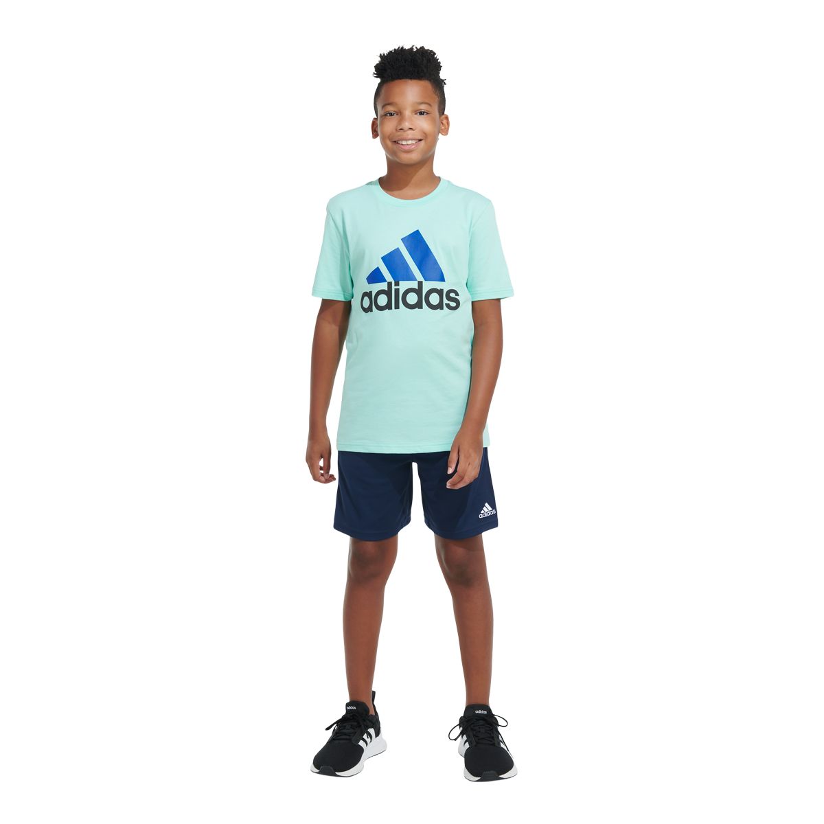 adidas Boys' Always On 2 Tone Badge Of Sport T Shirt