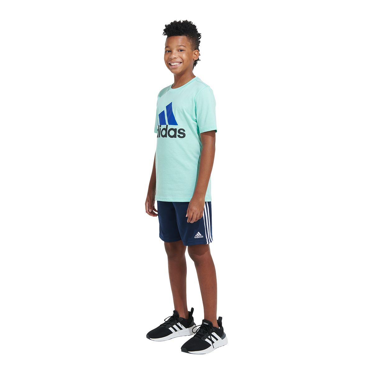 adidas Boys' Always On 2 Tone Badge Of Sport T Shirt