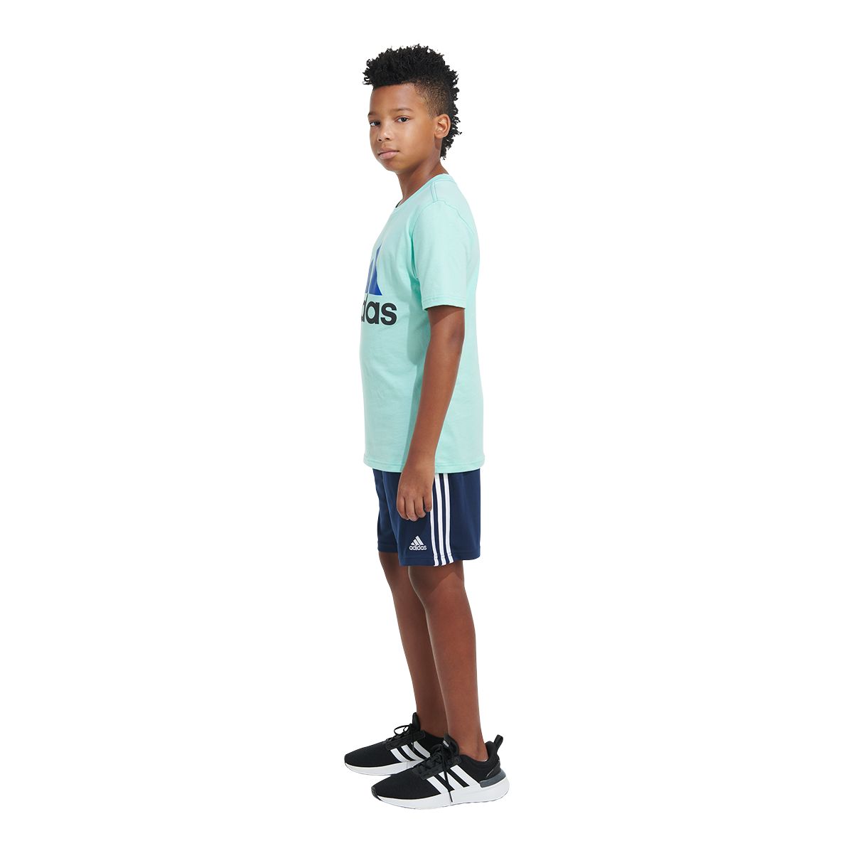adidas Boys' Always On 2 Tone Badge Of Sport T Shirt