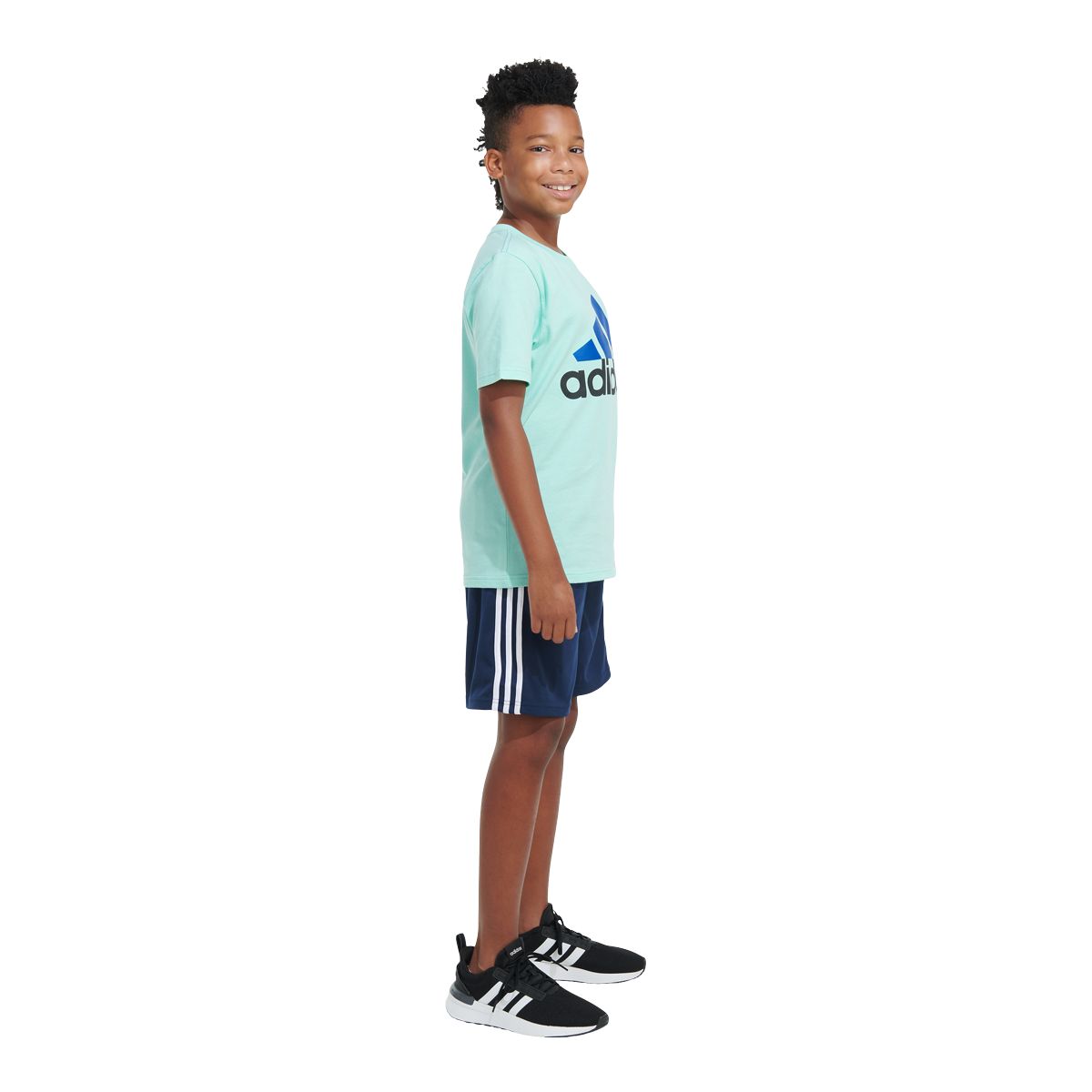 adidas Boys' Always On 2 Tone Badge Of Sport T Shirt