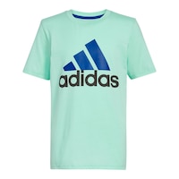 adidas Boys' Always On 2 Tone Badge Of Sport T Shirt Front_Flat
