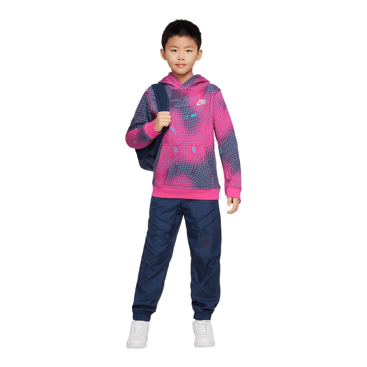 Nike Sportswear Boys' Club All Over Print Pullover Hoodie