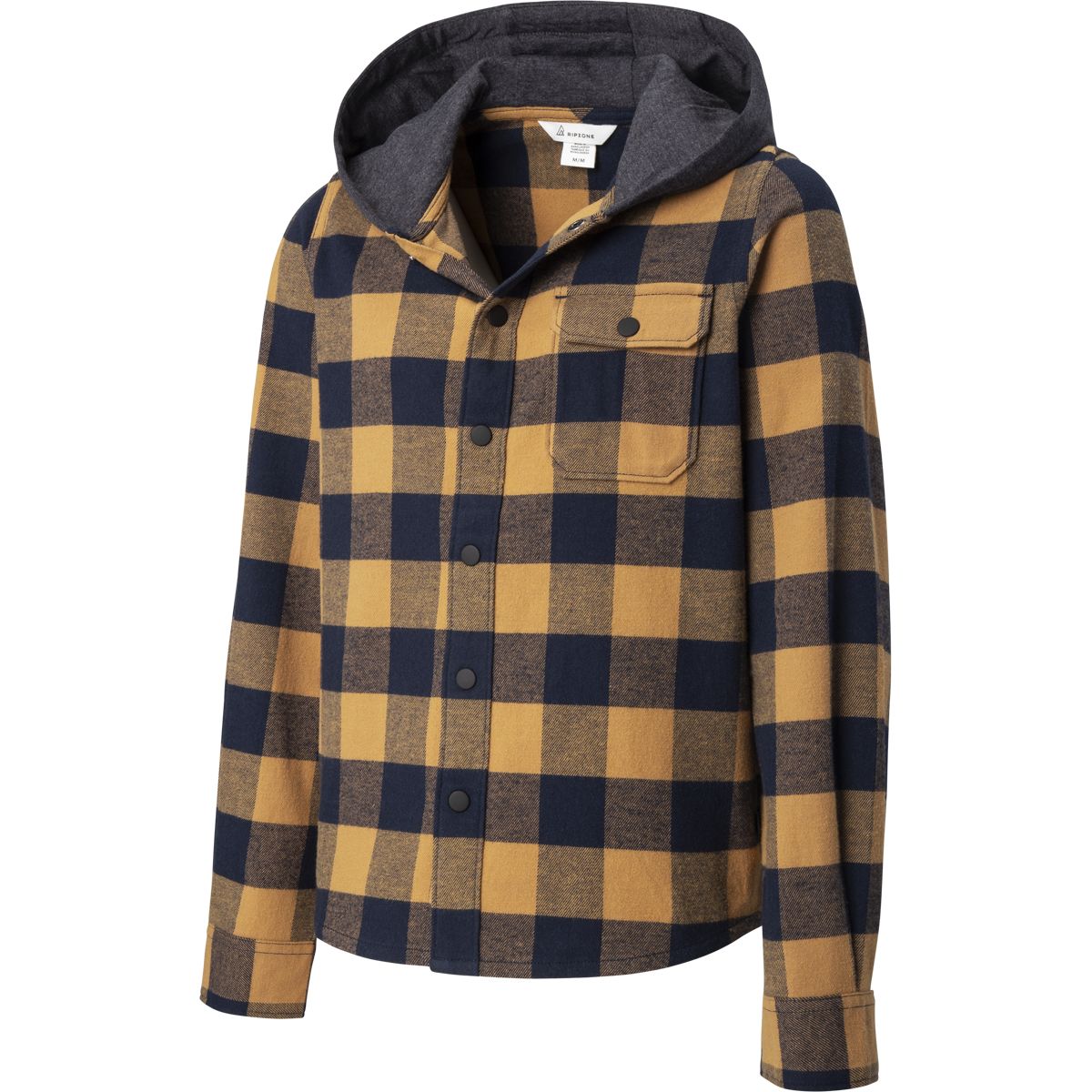Image of Ripzone Boys' Hideout 2.0 Hooded Plaid Long Sleeve Shirt