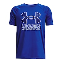 Under Armour Boys' Tech™ Hybrid Print Fill T Shirt Front_Flat