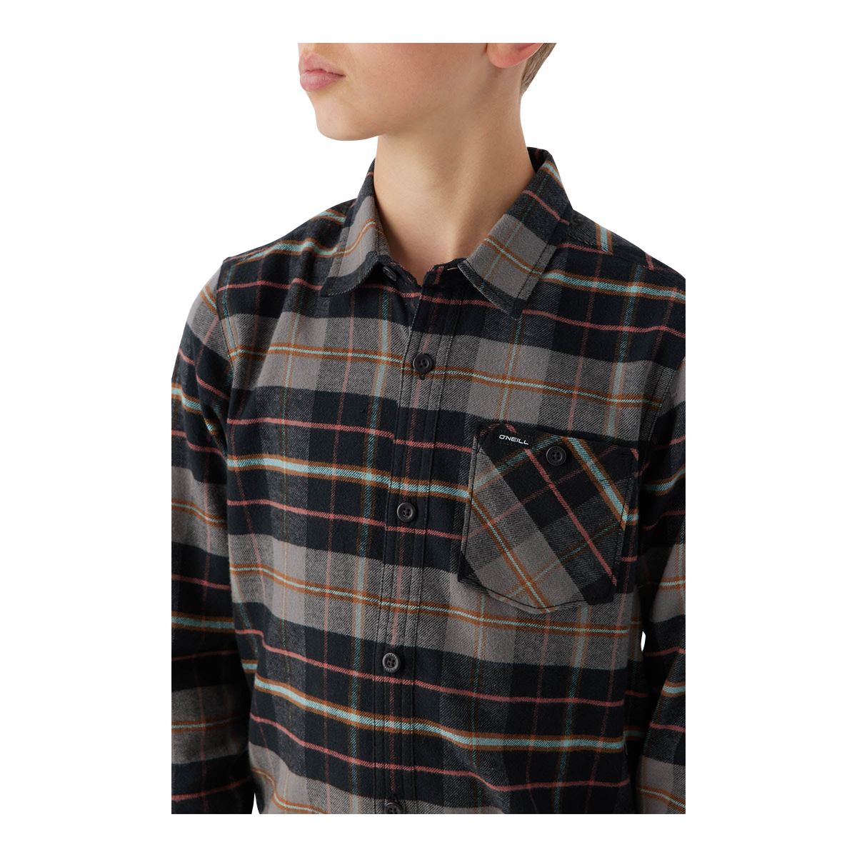 O'Neill Kids' RMD Plaid Stretch Flannel Long Sleeve Shirt