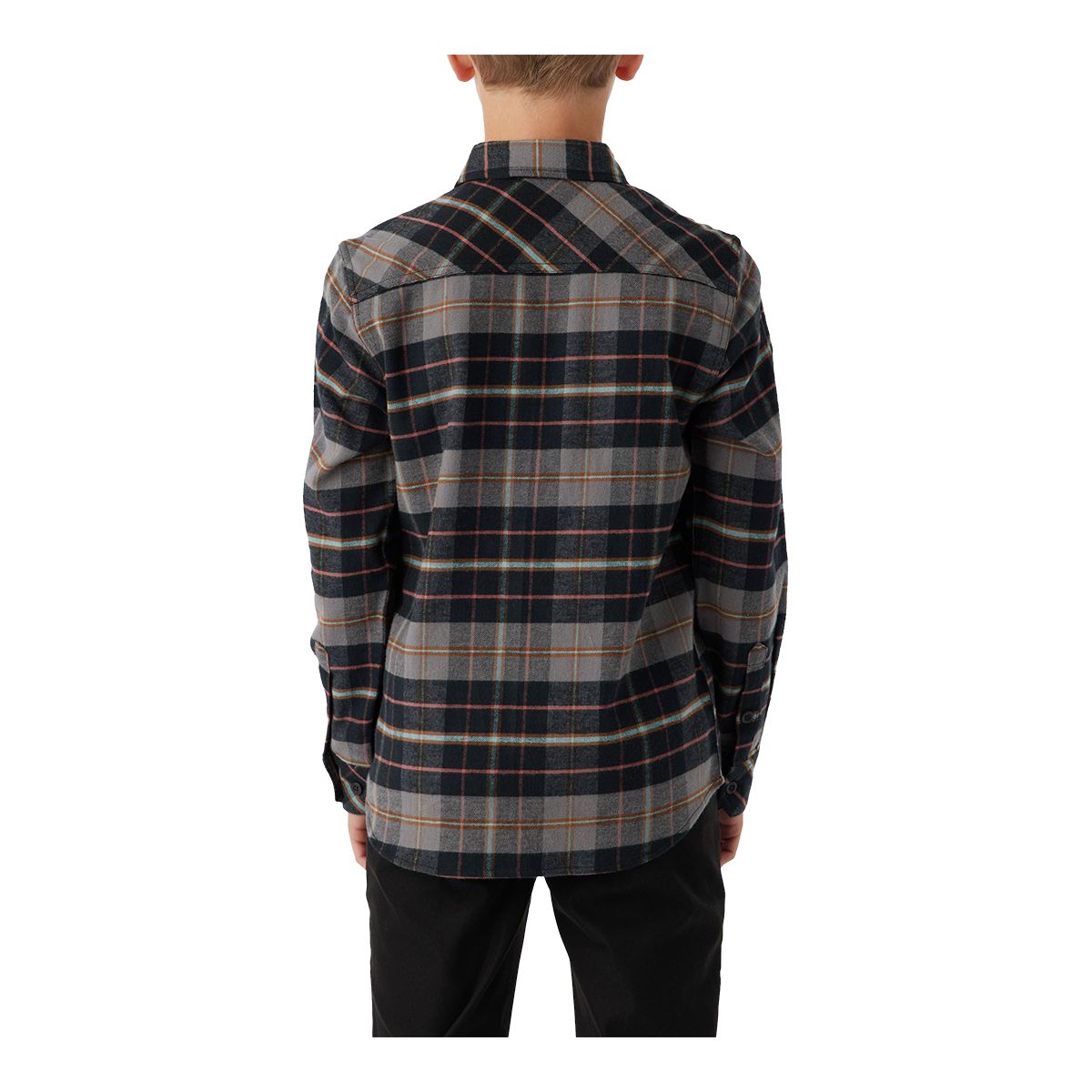 O'Neill Kids' RMD Plaid Stretch Flannel Long Sleeve Shirt