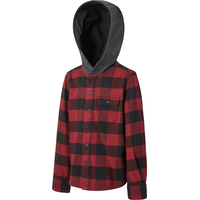 Ripzone Boys' Hideout Hooded Plaid Top Front_Angled_Left