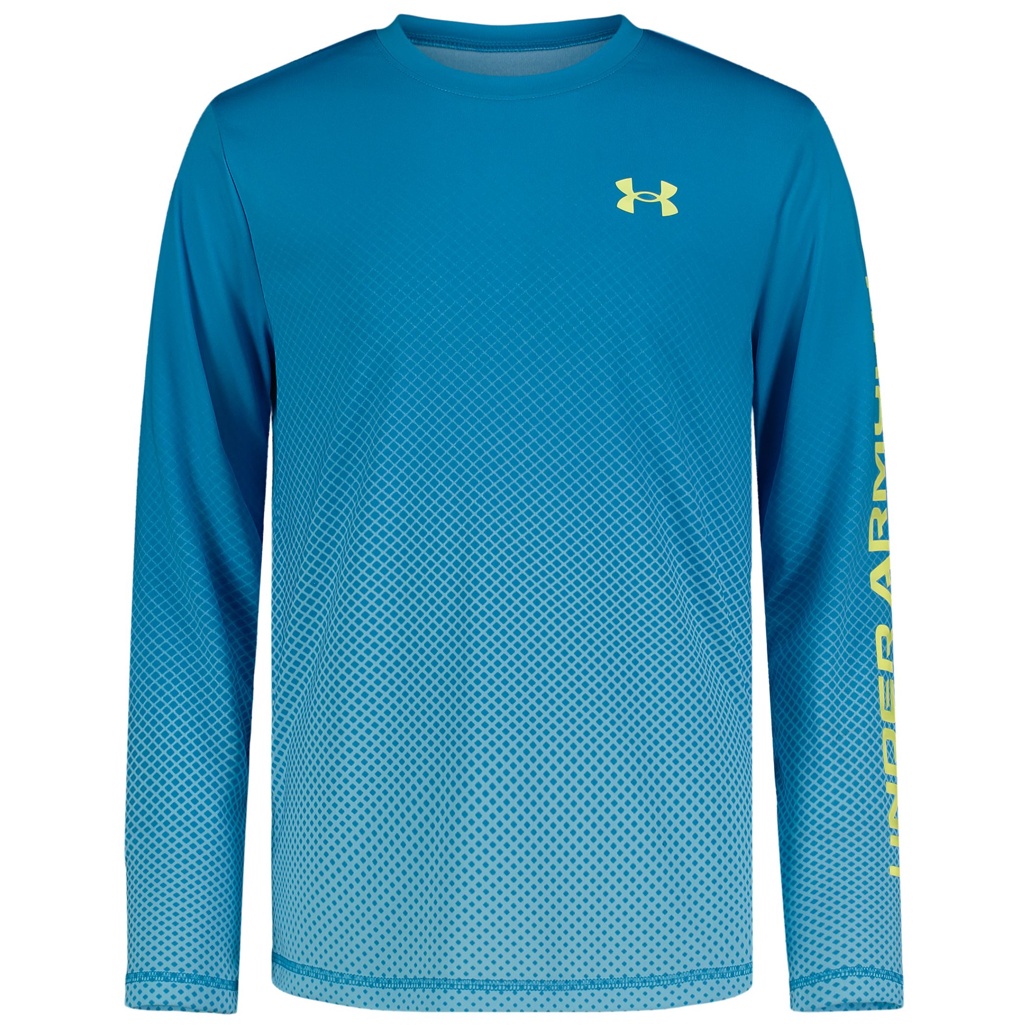 Under Armour Boys' Textured Logo UPF Long Sleeve Shirt