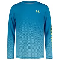 Under Armour Boys' Textured Logo UPF Long Sleeve Shirt Front_Flat