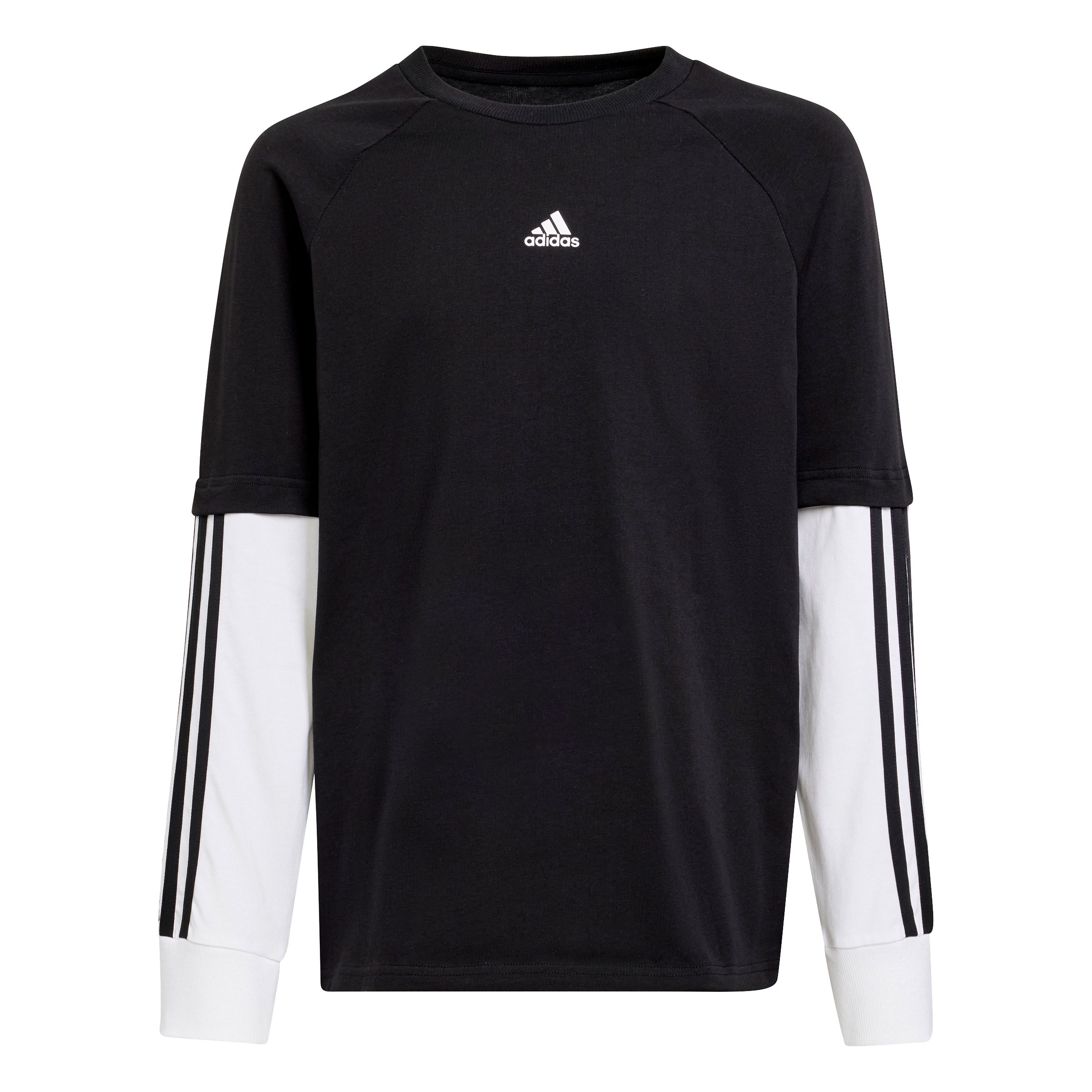 adidas Boys' 3-Stripe Jam Fooler Long Sleeve T Shirt