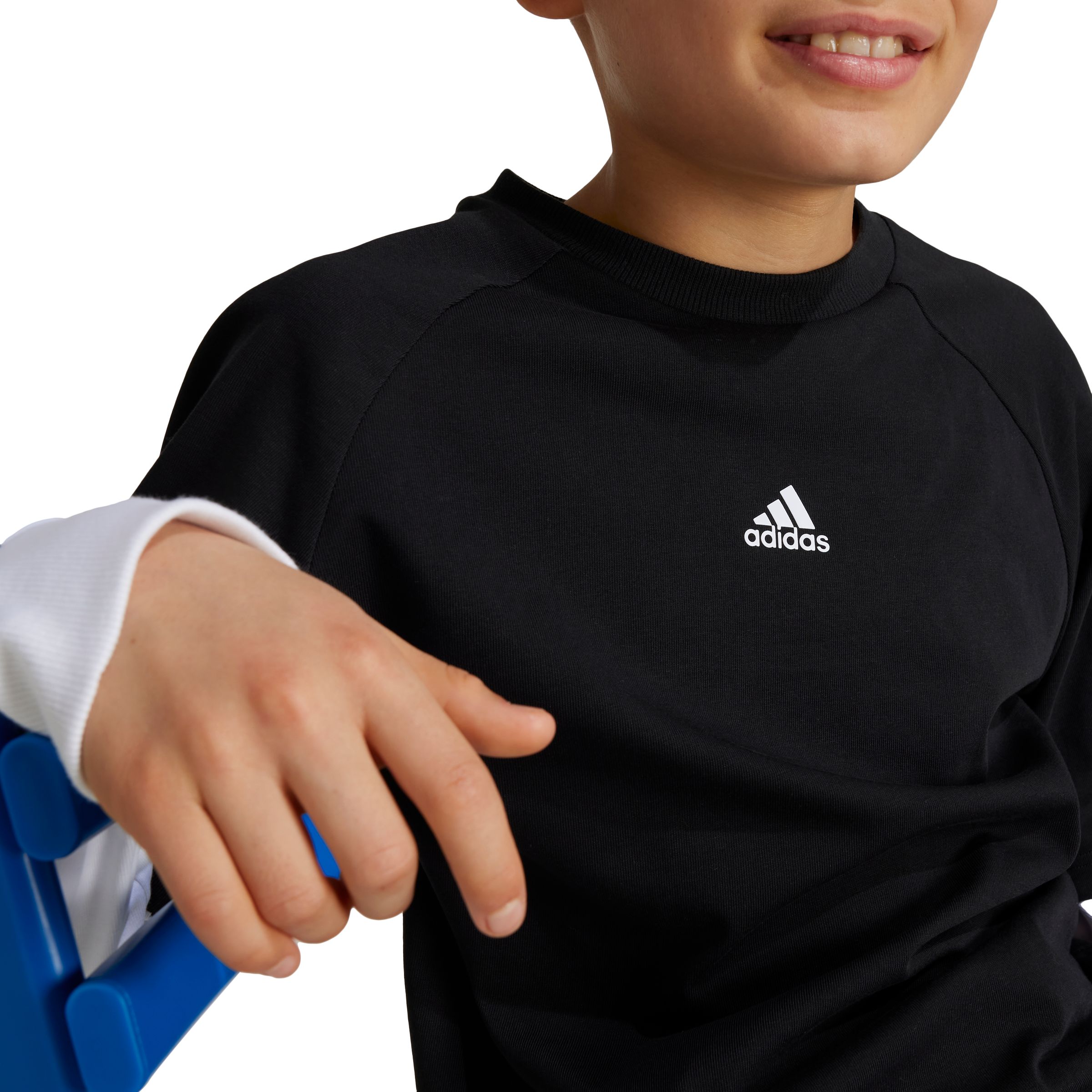 adidas Boys' 3-Stripe Jam Fooler Long Sleeve T Shirt