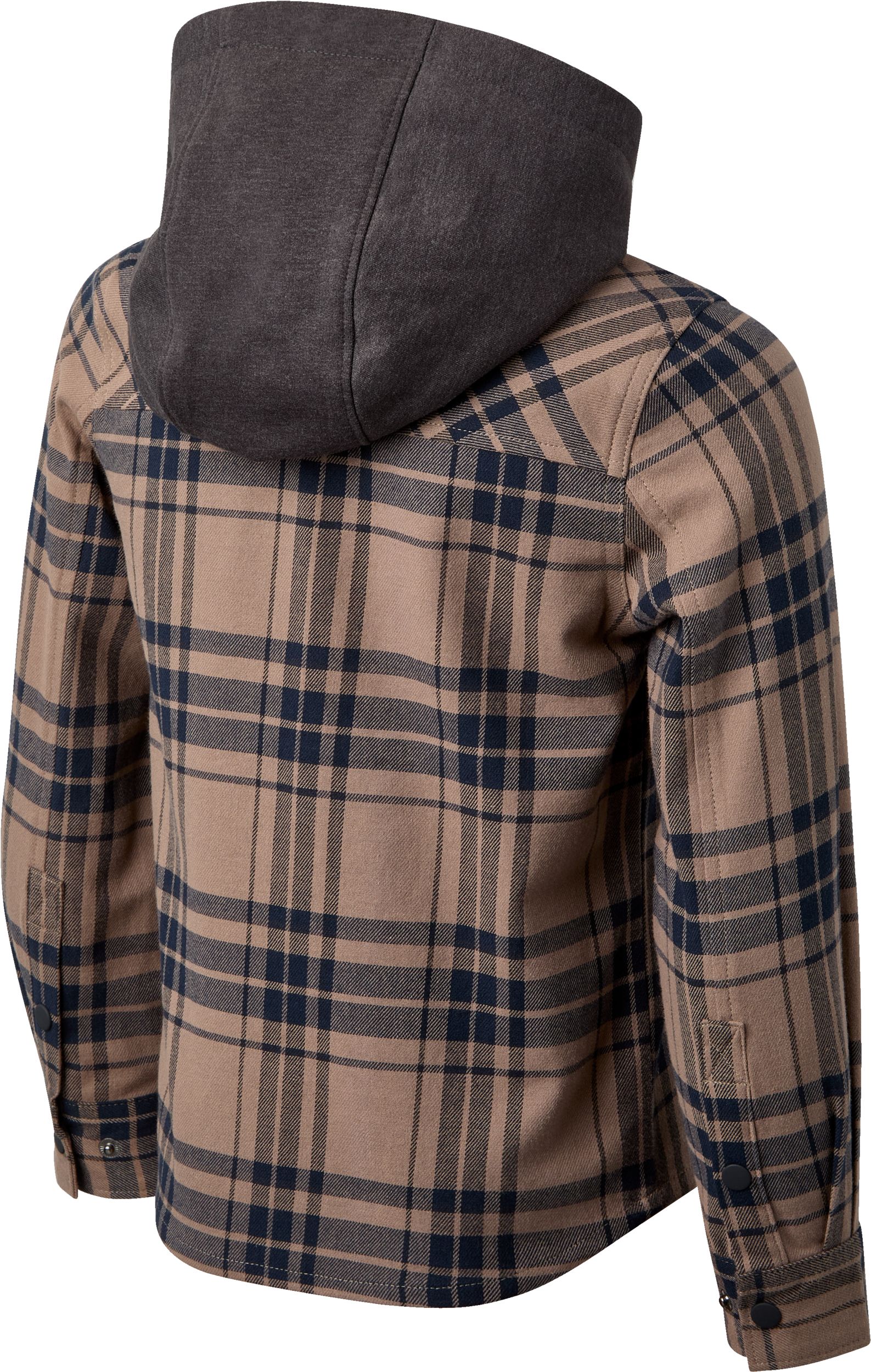 Ripzone Boys' Hideout Hooded Plaid Top