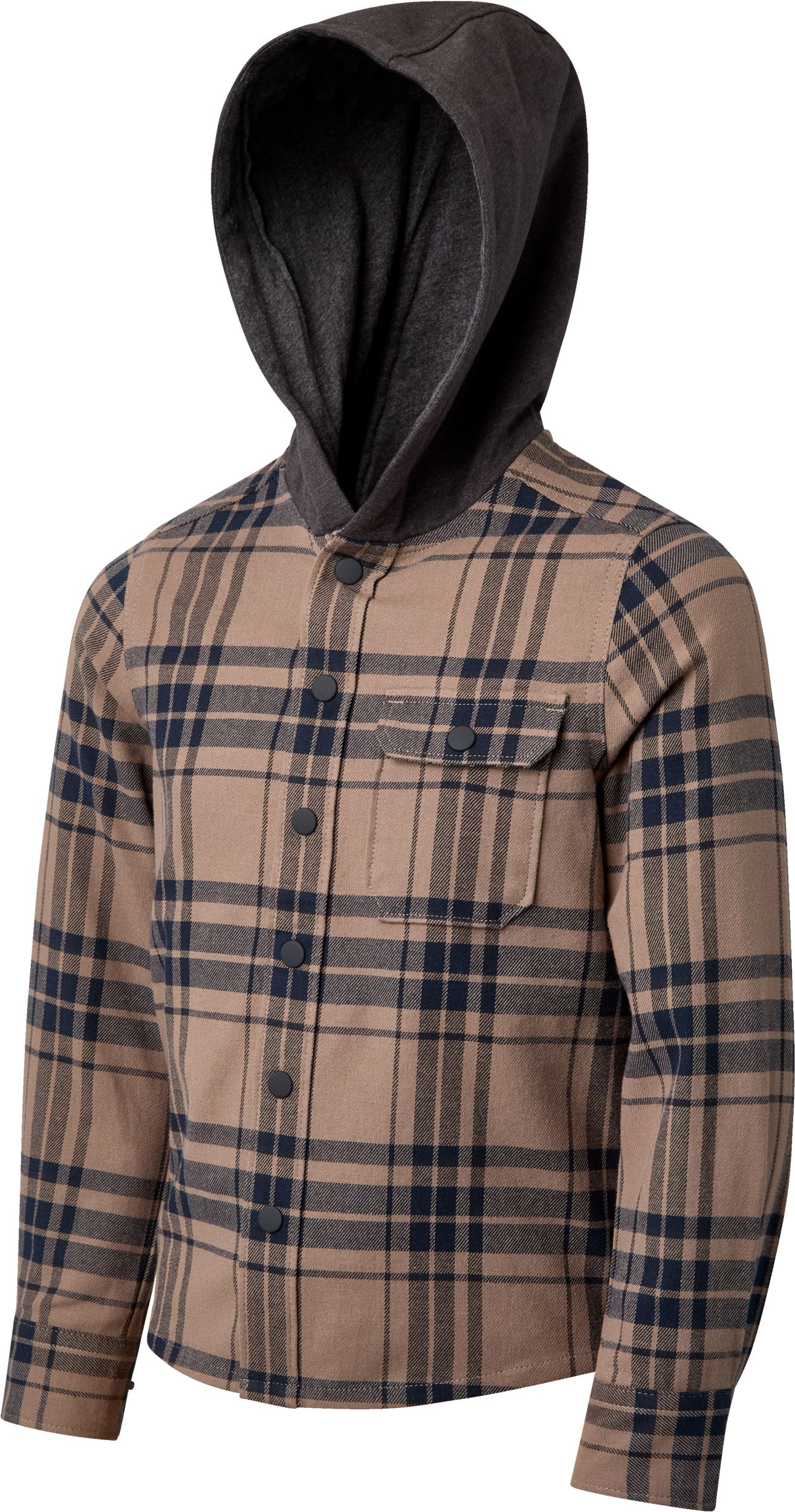 Ripzone Boys' Hideout Hooded Plaid Top