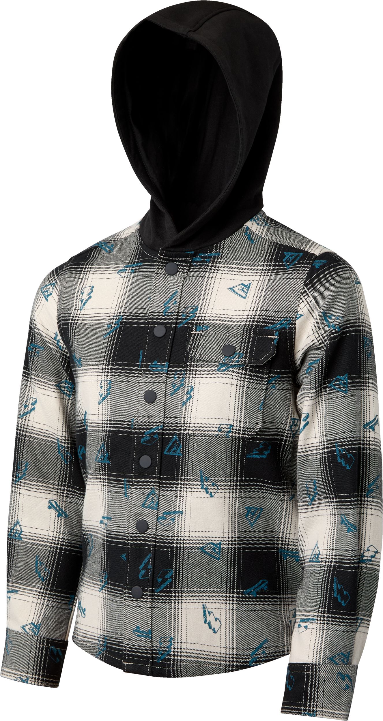 Ripzone Boys' Hideout Hooded Plaid Top