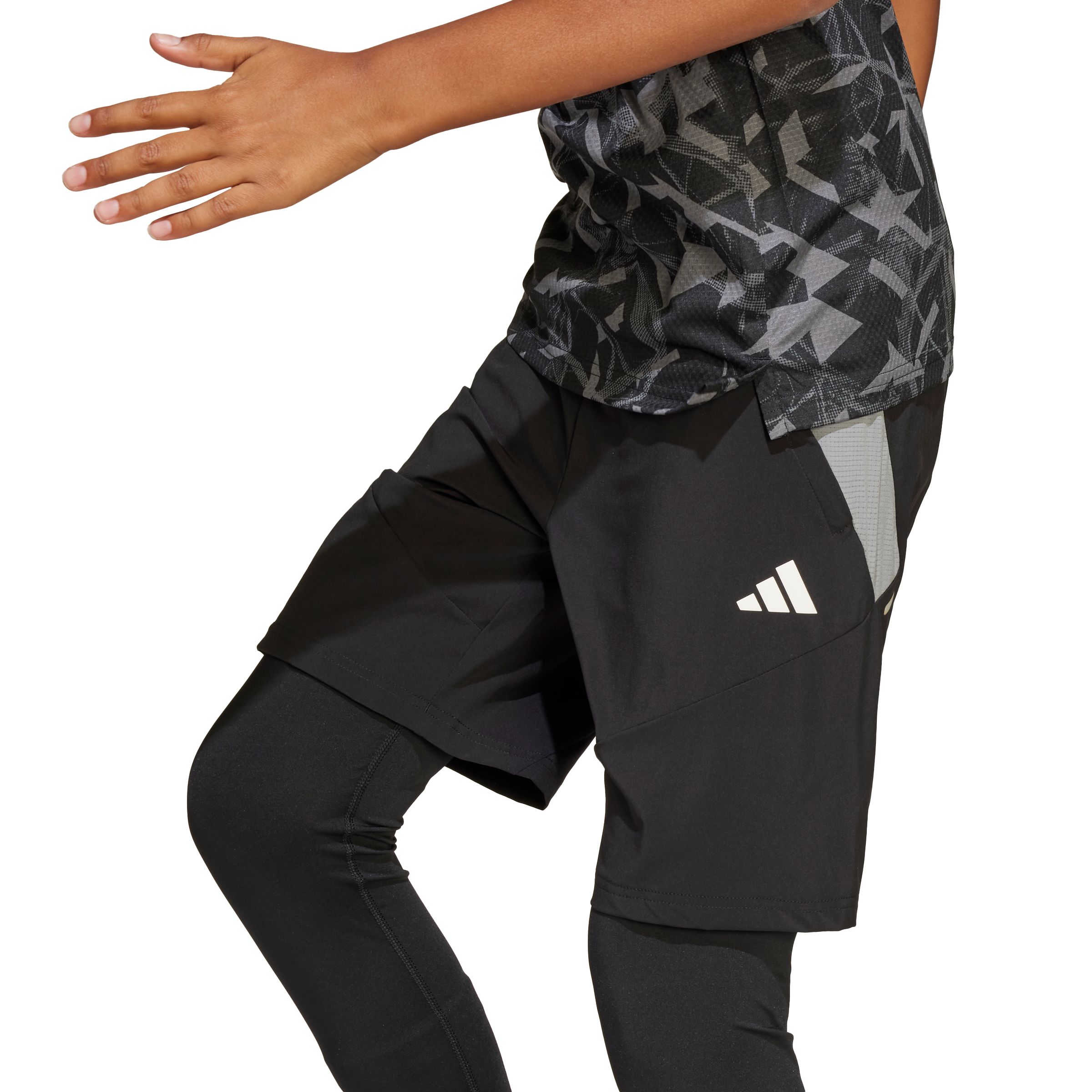 adidas Youth 2 in 1 Shorts Long Tights