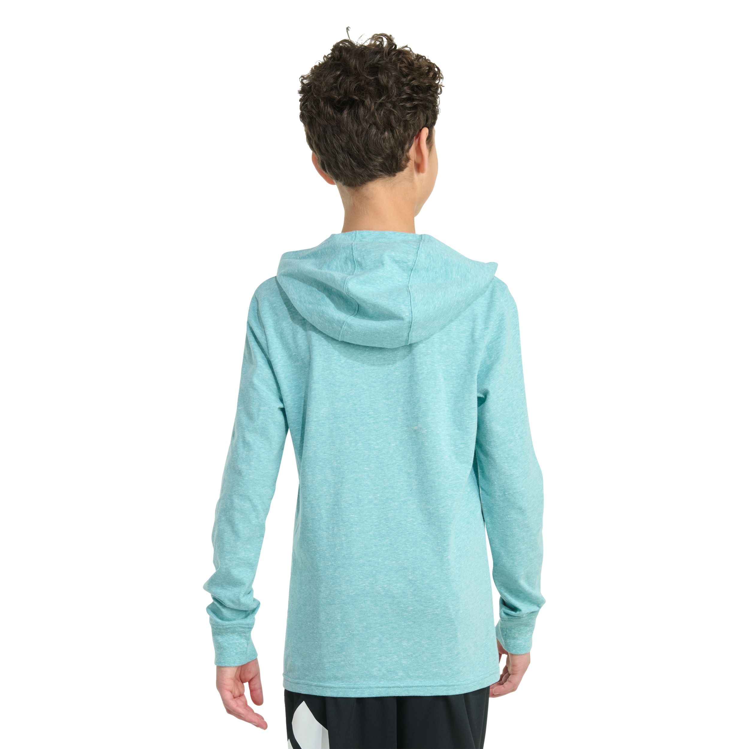adidas Boys' Hooded Heather Long Sleeve Shirt