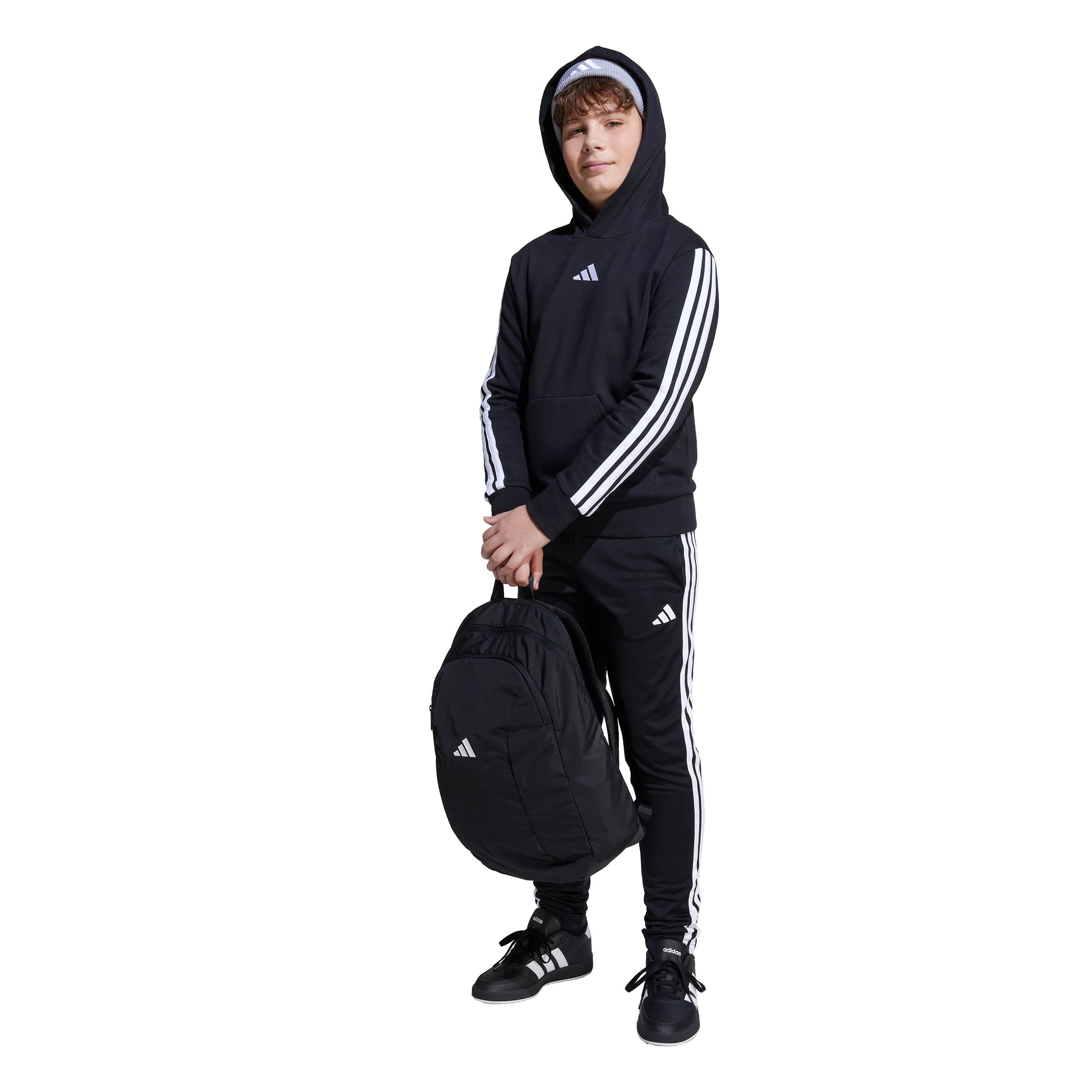 adidas Kids' 3-stripe Fleece Hoodie