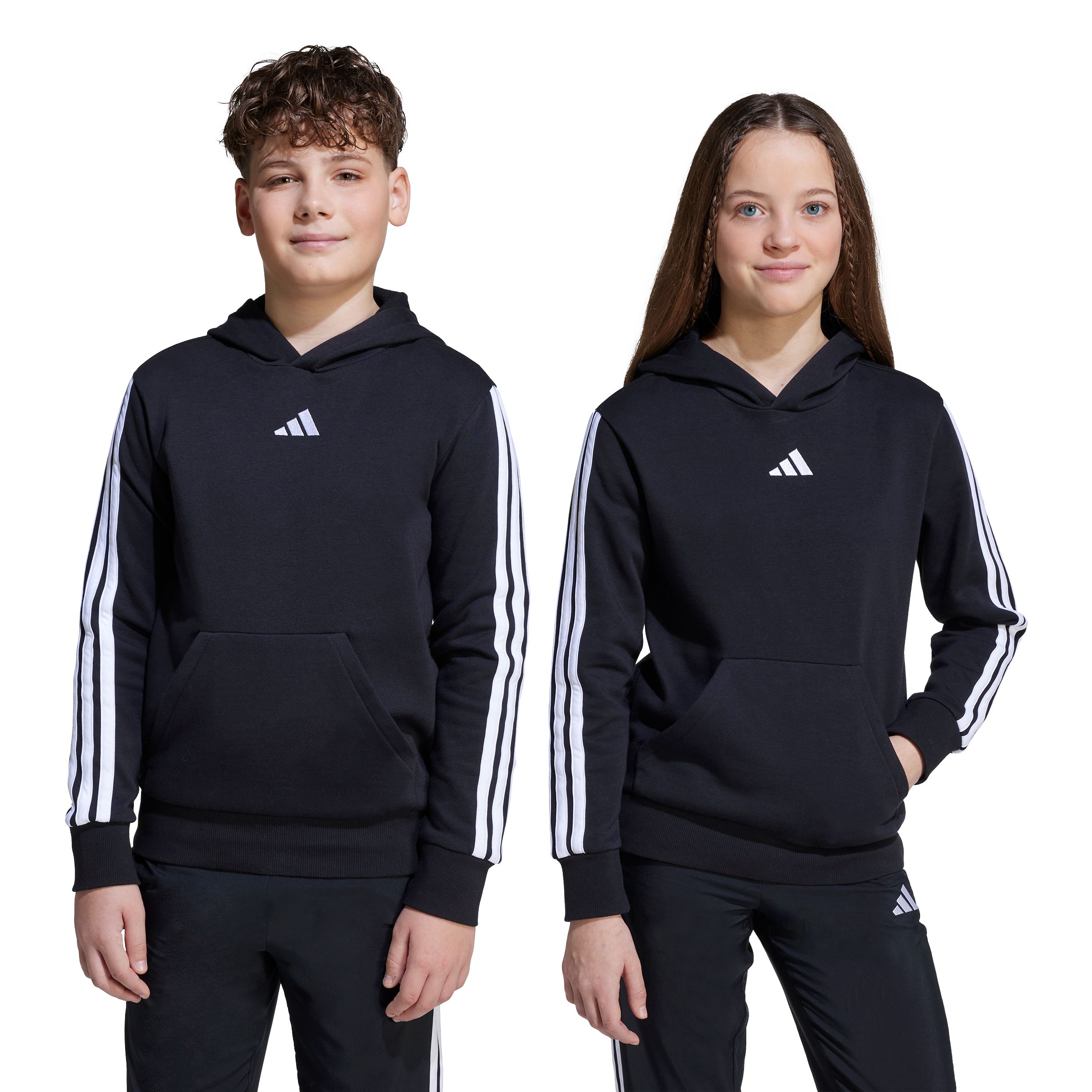 adidas Kids' 3-stripe Fleece Hoodie