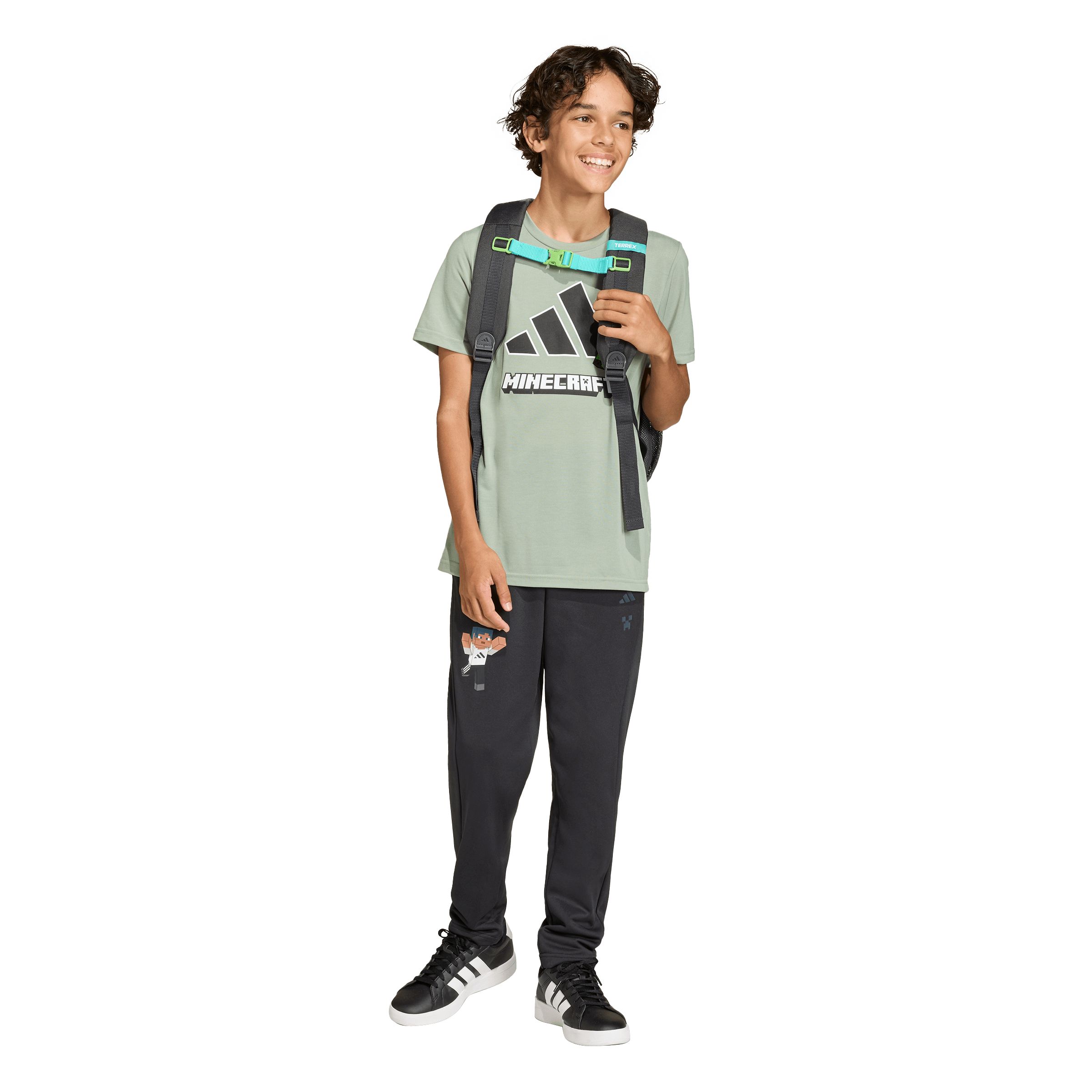 adidas Unisex Minecraft Fleece Pants with Elastic Waistband