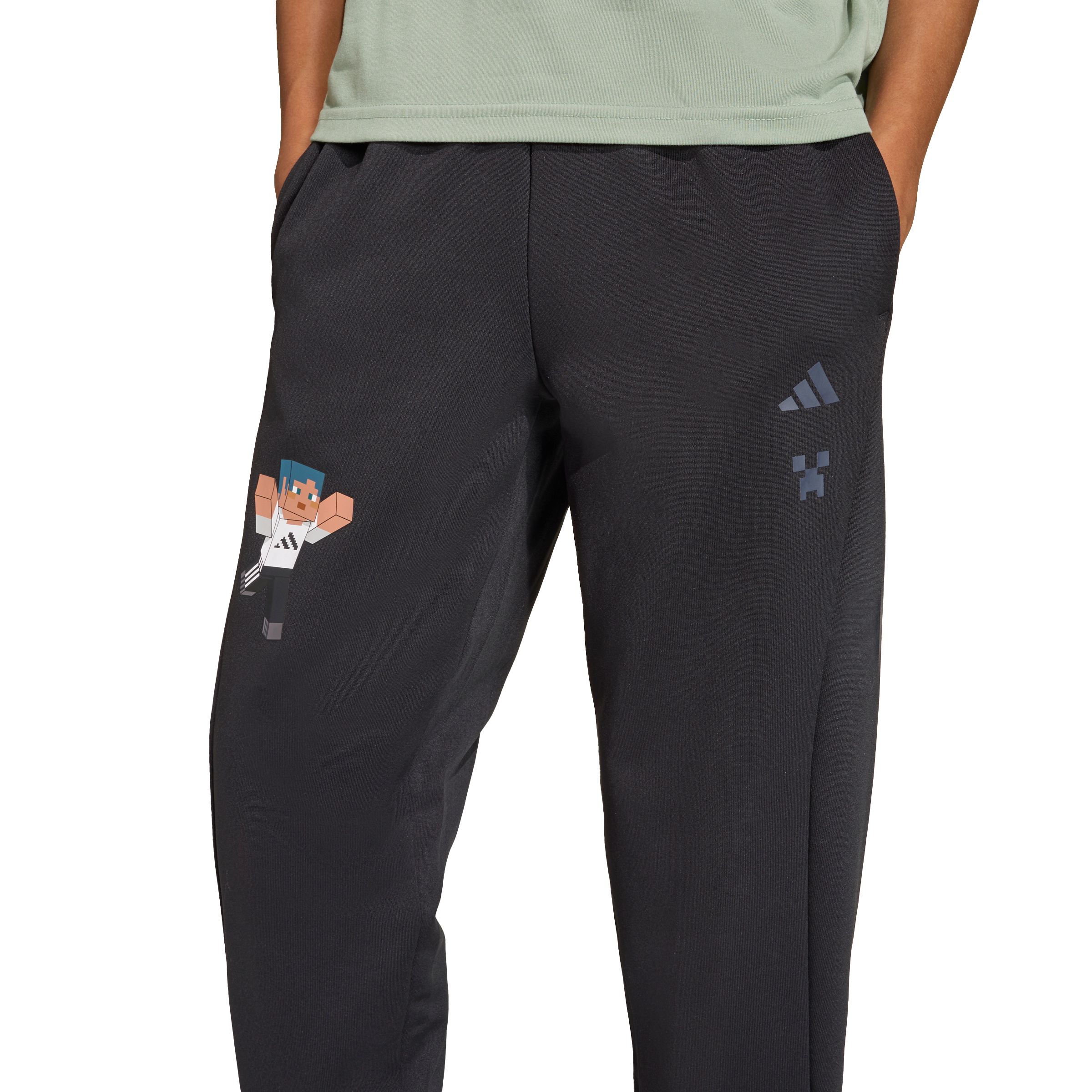 adidas Unisex Minecraft Fleece Pants with Elastic Waistband