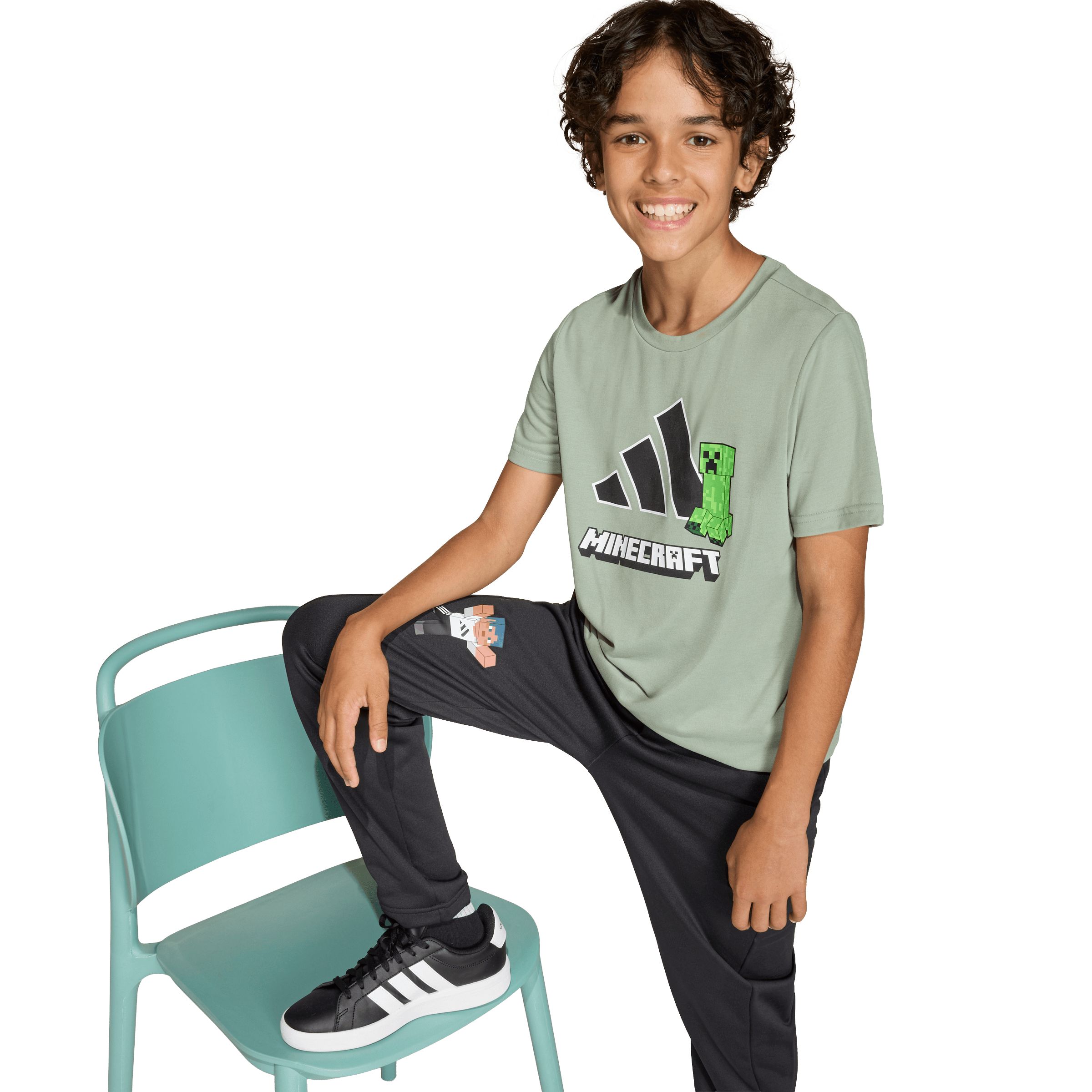 adidas Unisex Minecraft Fleece Pants with Elastic Waistband