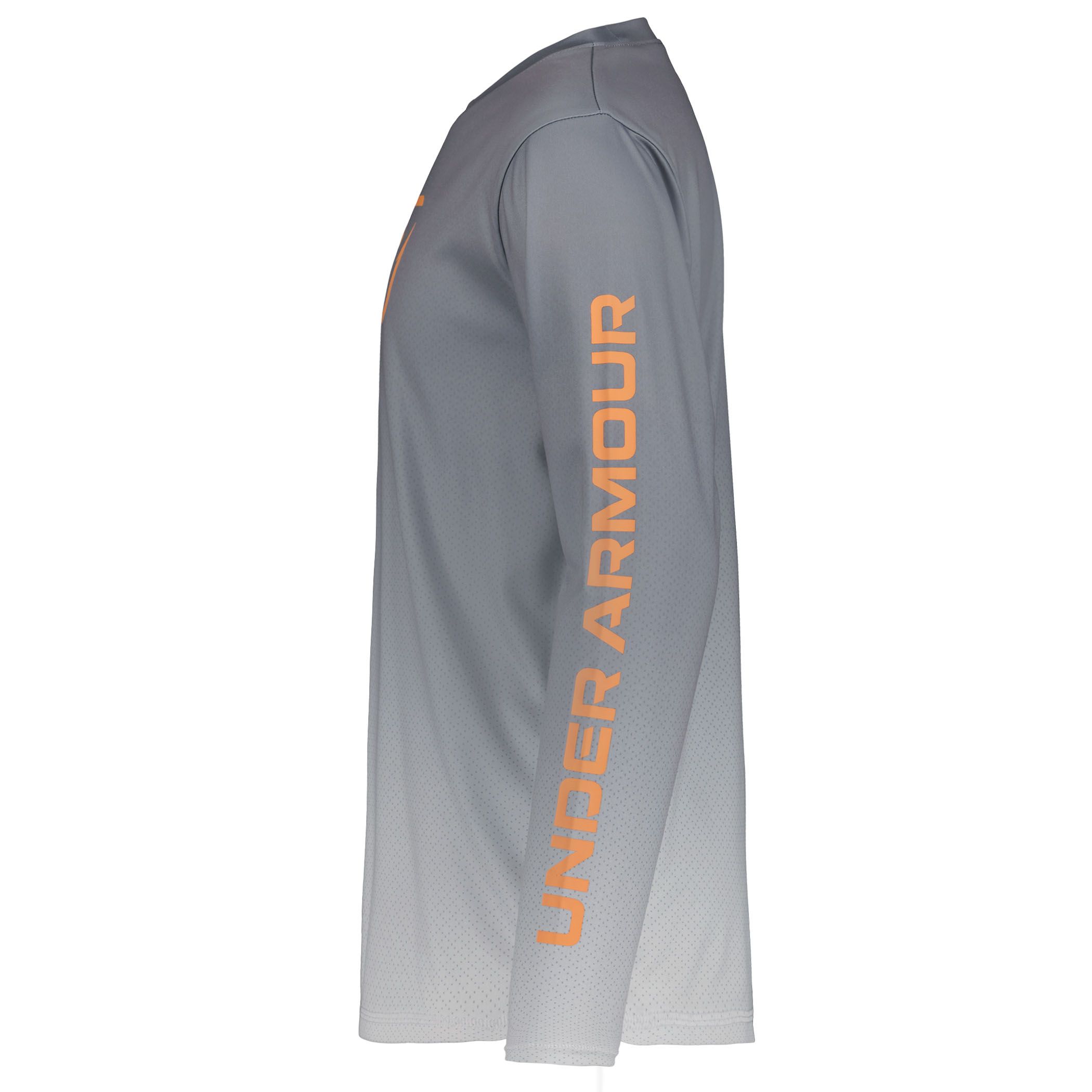 Under Armour Kids' Textured Logo UPF Long Sleeve Performance Shirt