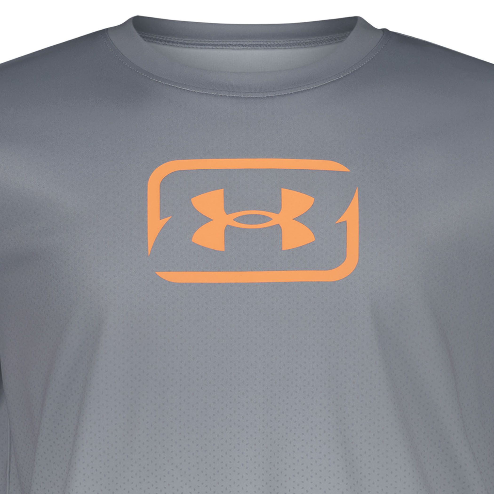 Under Armour Kids' Textured Logo UPF Long Sleeve Performance Shirt
