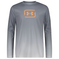 Under Armour Kids' Textured Logo UPF Long Sleeve Performance Shirt Front_Flat