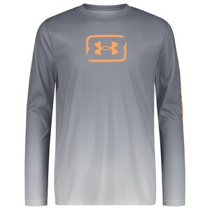 Under Armour Kids' Textured Logo UPF Long Sleeve Performance Shirt
