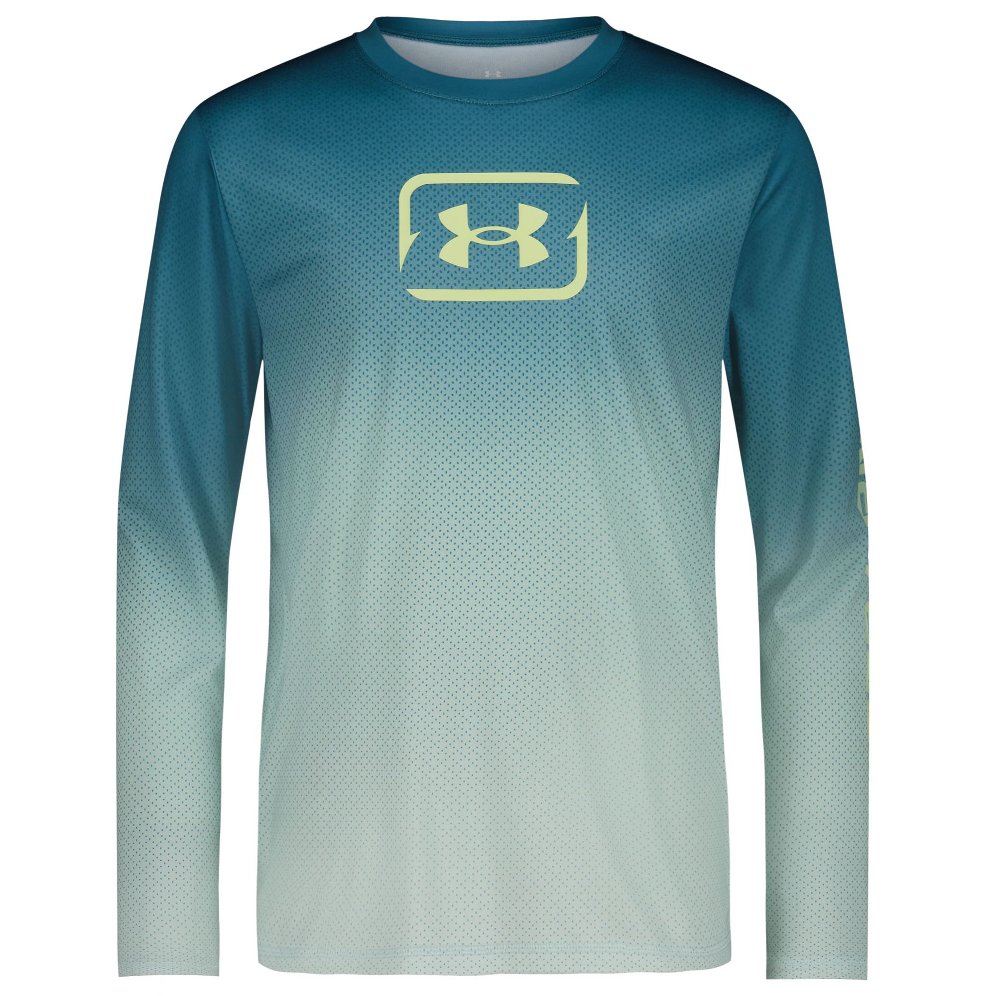 Under Armour Kids' Textured Logo UPF Long Sleeve Performance Shirt