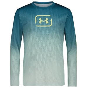 Under Armour Kids' Textured Logo UPF Long Sleeve Performance Shirt