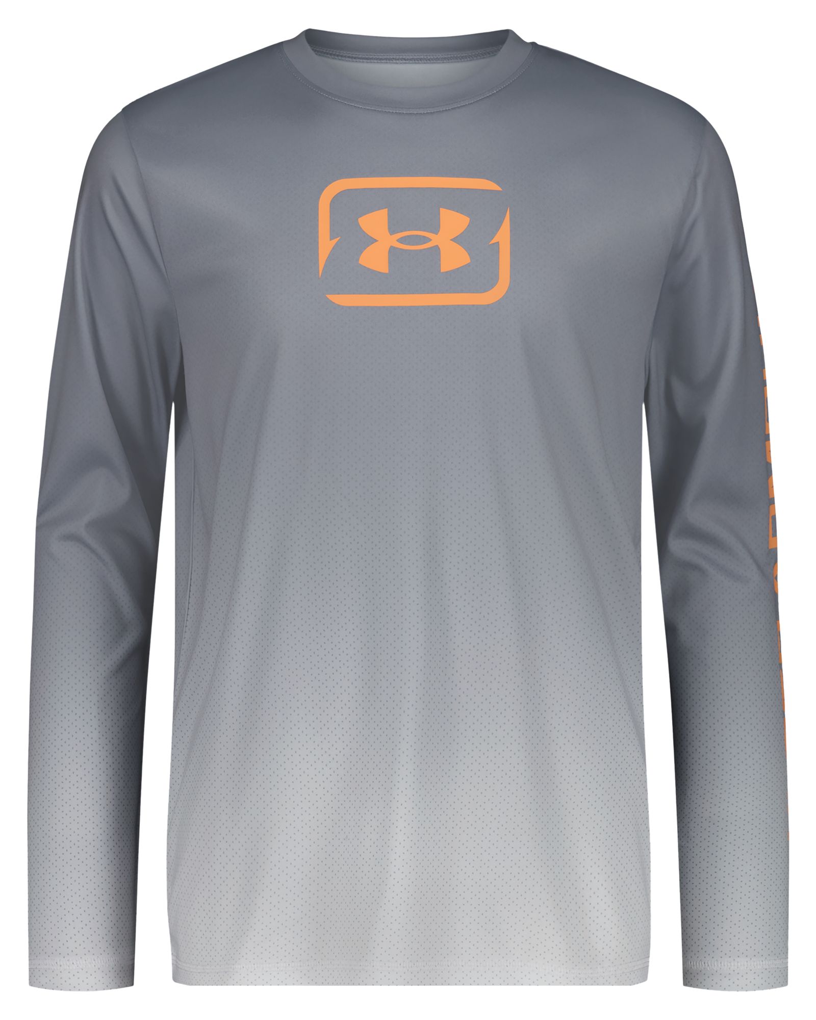 Under Armour Kids' Textured Logo UPF Long Sleeve Performance Shirt