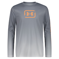 Under Armour Kids' Textured Logo UPF Long Sleeve Performance Shirt