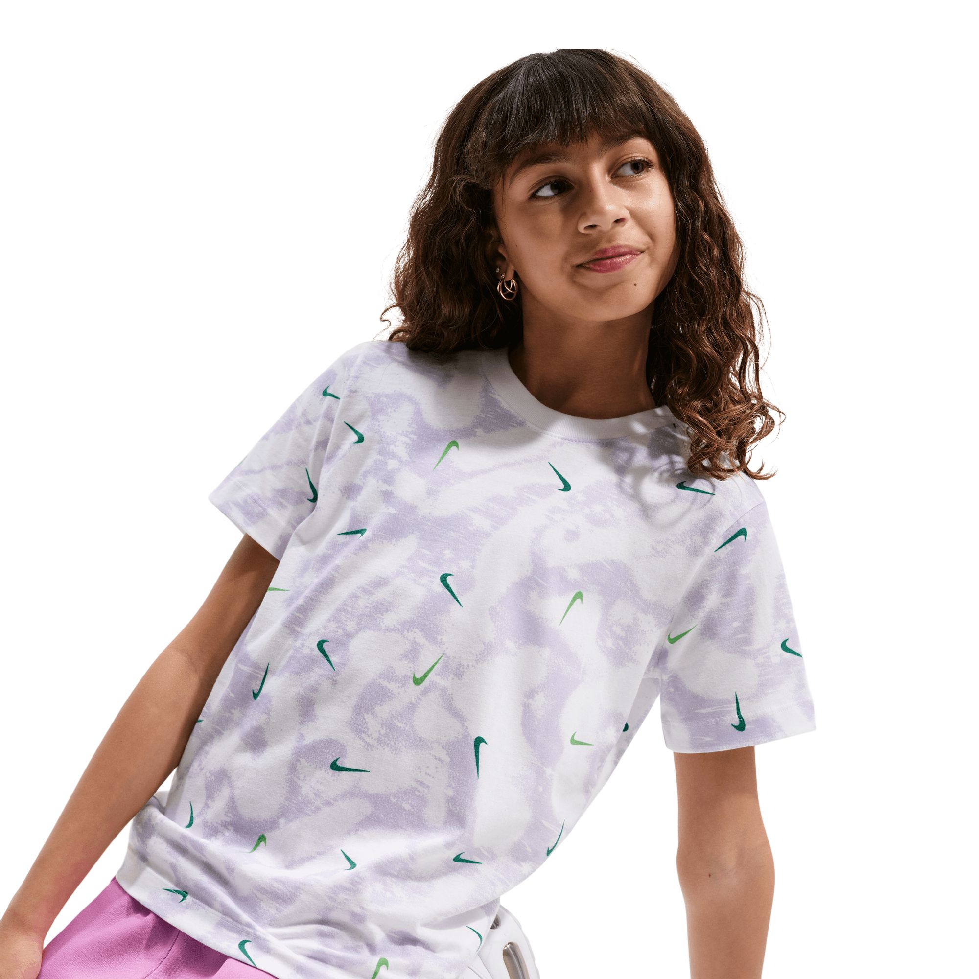 Nike Sportswear Kids' All Over Print High Brand Read Graphic Short Sleeve T-Shirt
