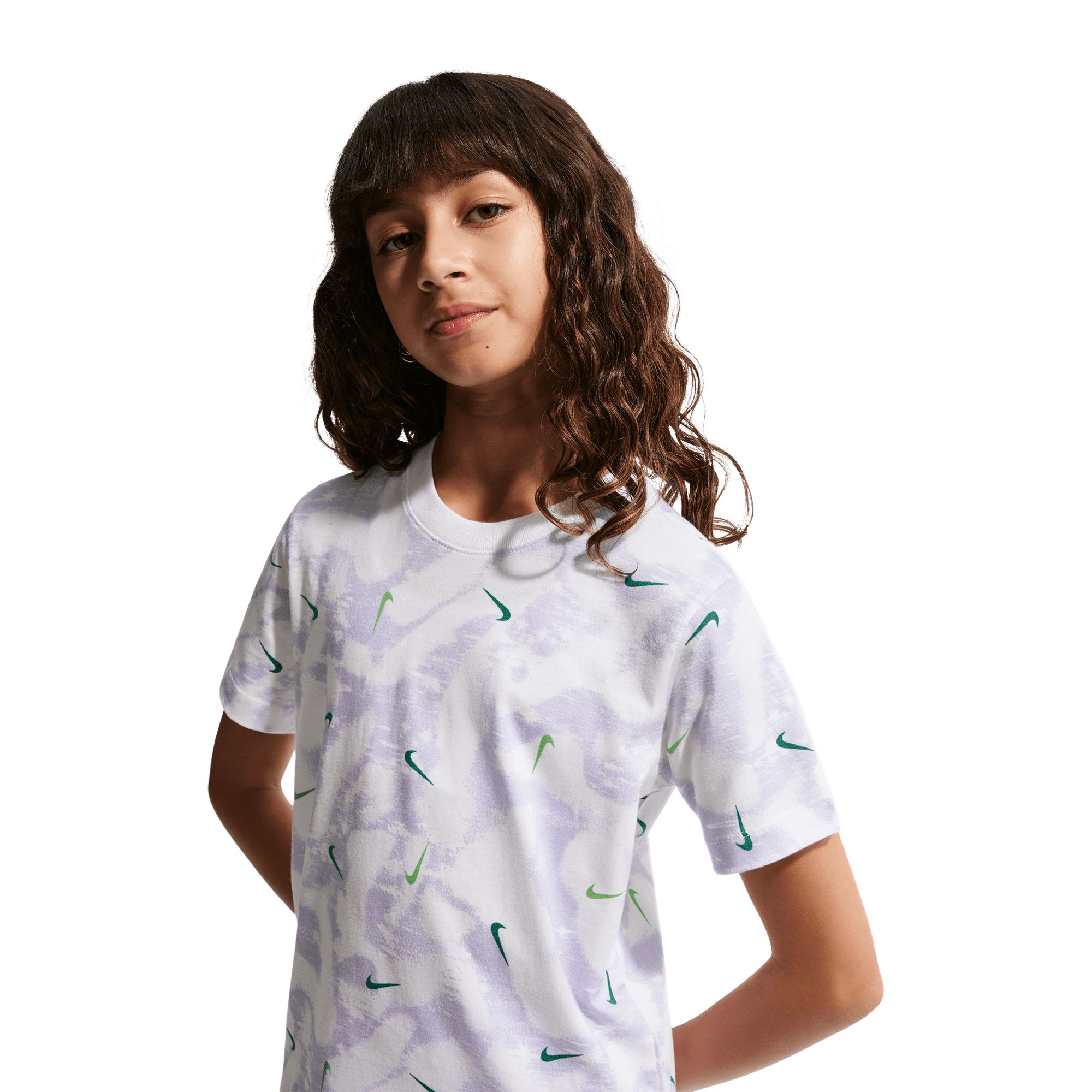 Nike Sportswear Kids' All Over Print High Brand Read Graphic Short Sleeve T-Shirt